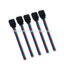 High Quality RGB 10mm 4PIN No Soldering Cable PCB board LED Flexible Strip 4 Pin Female Connector For 5050 RGB Strip light